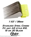 OSTER A5/A6 STAINLESS STEEL 1 1/2" GUIDE Clipper COMB*Fit #10 Andis,Wahl Blade