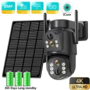 4K HD Solar WiFi Camera Outdoor Dual Lens 2K Security Camera Solar Panel Home