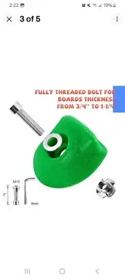 8 Pc Climbing Holds Kit w/ Bolts Indoor/Outdoor Rock Fort Wall Kids Play ground
