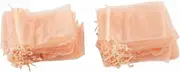 RIZGHWOY Transparent Organza Drawstring Bags Elegant Mesh Jewelry Bags for Wedding Party 100PCS (Rose Gold)