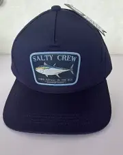 SALTY CREW Big Blue Boys 6 Panel Cap Navy Hat Adjustable NWT One size Z36