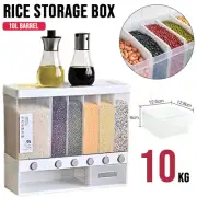 10KG Grain Case Cereal Dispenser Storage Box Kitchen Food Rice Container Wall