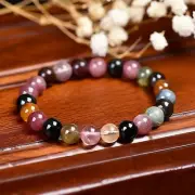 Natural Tourmaline 6mm Beaded Bracelet Healing Gemstone Stretch Bracelet Handmad