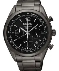 在飛比找Yahoo!奇摩拍賣優惠-SEIKO 黑武士三眼計時腕錶(SSB093P1)-IP黑/