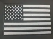 American USA Flag Patch W/ VELCRO® Brand Black & White 6 x 4 Version Tactical
