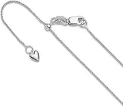 [JewelryWeb] 10k White Gold Adjustable .8mm Sparkle Cut Wheat Chain Necklace 56 Centimeters Chain-Necklace for Women and Men