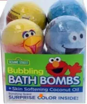 Sesame Street Bubbling Bath Bombs +Coconut Oil. 4 Cookie Monster/4 Big Bird