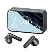 Wireless Bluetooth Earphones With Charging Case V9 Mirror Noodle Black Earbuds
