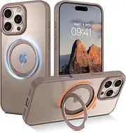 VENINGO iPhone 16 Pro Case, Compatible with MagSafe, 360° Spin Magnetic Invisible Ring Stand Slim Shockproof Matte Back TPU Bumper Protective Phone Cover for iPhone 16 Pro 6.1 inch, Desert Titanium
