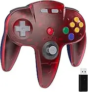 miadore Wireless Switch N64 Controller, 2.4GHz mit USB-Empfänger, kompatibel mit Windows PC/MAC IOS/Raspberry pi/Switch Online (Klarrot)