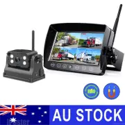 Wireless 7"DVR Monitor Backup Camera Magnetic 9600mA Battery Powered Trailer RV