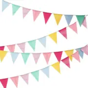 12 Flags Colorful Reusable Bunting Wedding Birthday Outdoor Party Decoration