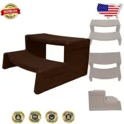 Quick-Assembly Espresso Non-Slip Steps for Spas - Sturdy & Safe Access Solutions