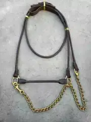 Indian Leather Comfort Horse Show Halter Head collar Full BRASS Fitting