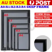 A0 A1 A2 A3 A4 PREMIUM Aluminum Snap poster frame Sign holder wall Black