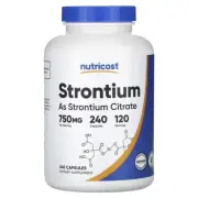 2 X Nutricost, Strontium, 750 mg , 240 Capsules (375 mg per Capsule)
