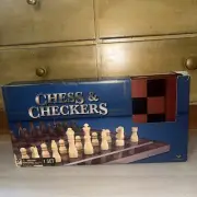2-in-1 Wood Chess & Checkers Set