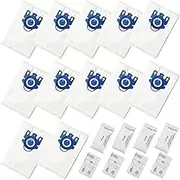 12 Pack GN Vacuum Bags Compatible with Miele GN Bags Classic C1 Complete C1 C2 C3, S2 S5 S8, S227/S240, S270/S280 Series Canister Vacuum Cleaner Pack 12 Bags & 4 Pairs Pre-motor and Post-motor Filters