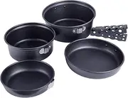 Oimzzr Camp Plates and Pans Sets Nonstick Backpacking Picnic Cooking Ultra-Lightweight Portable