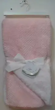 Girls Born Loved Soft Plush Peach White Luxury Baby Blanket