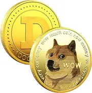 Dogecoin Coins Doge Coin Commemorative Coin Collectible Coin with Protective Case 1PCS