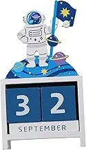 UTHCLO Astronaut Countdown Calendar Ornament Wooden Calendar Smooth Touch Multi-purpose Desk Decor for Bedroom Boys and Girls