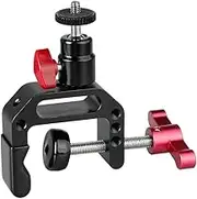 CAMVATE Heavy-Duty C Clamp Articulated 1/4"-20 Ball Head Support Holder (Red Locking Knob)