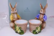 Partylite Bertie And Bea Bunny Rabbit Votive Candle Holders P7735