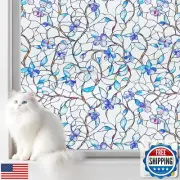 Window Privacy Film Static Cling Sticker Frosted Window Film Glass Decals wit