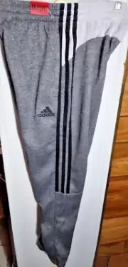 Adidas Boy's Onyx/Charcoal White Three Stripe Active Pants Sz Medium 10 - 12 NWT