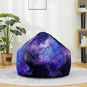 Morbuy Bean Bag Cover, 3D Mandala Print Sofa Cover Lazy Lounger Bean Bag No Filler Detachable Washable Puff Sofa Lounge Recliner Sac for Indoor Outdoor (90x110cm,Starry Sky Unicorn)