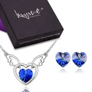 Boxed In The Arms Of The Angel Set Colbalt Blue Embellished with SWAROVSKI® crystals