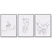 50Cmx70cm Couples 3 Sets Black Frame Canvas Wall Art