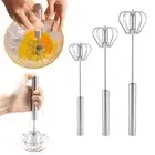 Multi-size Semi-Automatic Whisk Stainless Steel Rotary Whisk Blender Kitchen