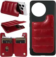 [PU Leather+Phone Case] Compatible with Tecno Camon 30s 4G,Compatible with Tecno Camon 30s Pro 4G Stand Magnetic Closure Card Slot Wallet Cover Red
