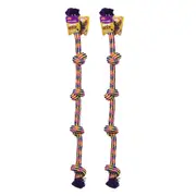 2x Paws & Claws 105cm Extra Long Knotted Rope Dog/Cat Tugging Play Toy Assorted