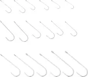 EMSea 90PCS Sea Fishing Hooks #1-#3/0 High Carbon Steel Long Shank Hooks for Pike Cod Bass Pollock Conger Tope Sea Fishing Hook with Circle Silver