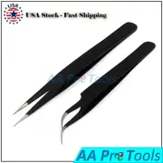 False Individual Extension Eyelash Tweezers Makeup Tool Kit (2 Pcs)