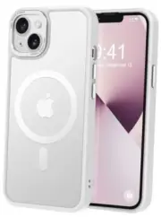 Strong Magnetic for iPhone 13 Case & iPhone 13/iPhone 14 6.1" Frosted White