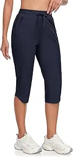 [GymBrave] Women's Capri Pants with 6 Pockets Quick Dry Lightweight Cargo Hiking Capris Outdoor Casual Travel