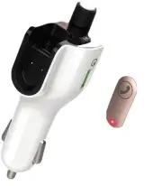 2 In 1 Bluetooth FM Transmitter Headsets Dual Port Quick Charging QC3 USB C