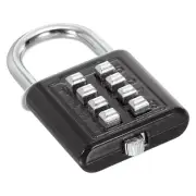 8 Digit Button Combination Padlock 4 Digit Locking Mechanism Lock Black