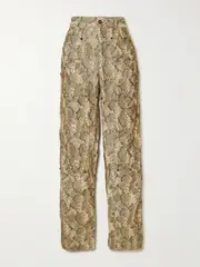 [Isabel Marant] Isabel Marant - Emmy Paneled Snake-print Cotton-blend Corduroy Wide-leg Pants - Snake print - FR 38 FR 38 Animal print
