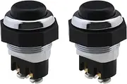 ECSiNG 2PCS Momentary Starter Switch ON-Off Push Button Switch 12V Rated Voltage 22mm Thread Width for Automotive Marine Agricultural Machinery Applications