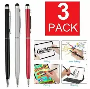 3x 2in1 Touch Screen Pen Stylus Universal For iPhone iPad Samsung Tablet Phone