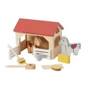 9pc Zookabee Wooden Horse Stable Set Interactive Children's Imaginative Toy 3y+