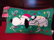 Hallmark Peanuts Santa Beagle Snoopy Christmas Light Up Pillow 21” x 13”