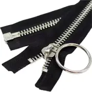 #10 30 Inch Shiny Nickel Separating Jacket Zippers Bulk Y-Teeth Silver Teeth Hea