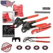 Compact Hand-Powered Crimping Tool Kit for 1/2" & 3/4" Copper Pipe Installations