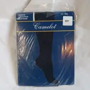 Vintage Camelot Fashion Collection Pantyhose Petite Medium Navy Luxury Sheer Leg